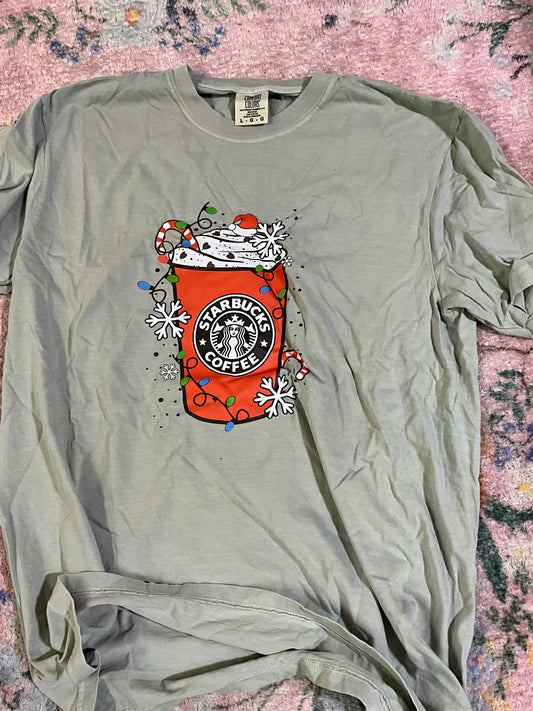 Oopsie Christmas coffee tee | L | READY TO SHIP
