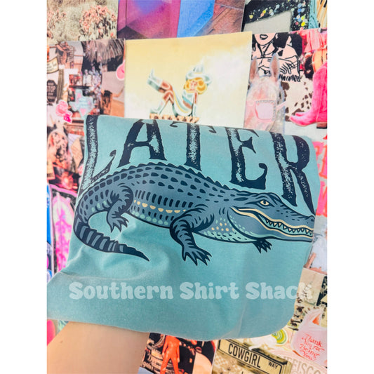 Later Gater Comfort Colors tee | Seafoam