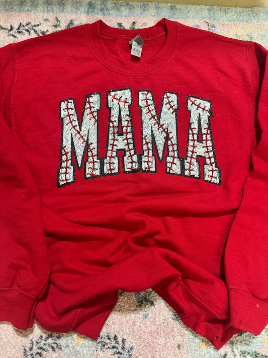 Mama Baseball Patch Sweatshirt | S | READY TO SHIP