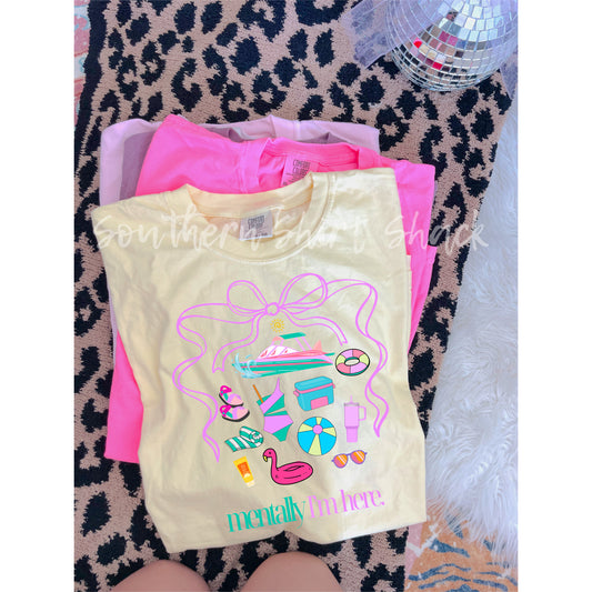 Mentally I’m here Lake Life Comfort Colors tee | Banana