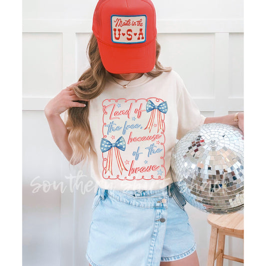 Land of the Free because of the Brave Colors tee | Ivory