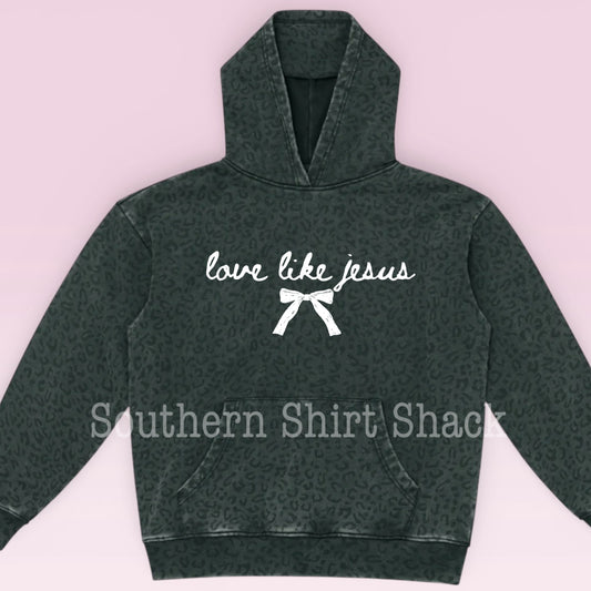 Love like Jesus | Black Leopard Hoodie or Tee