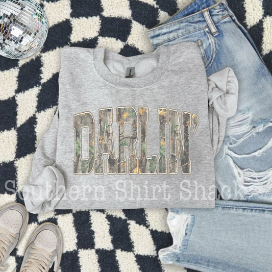 Tree Camo Darlin’ | Ash Gray Sweatshirt