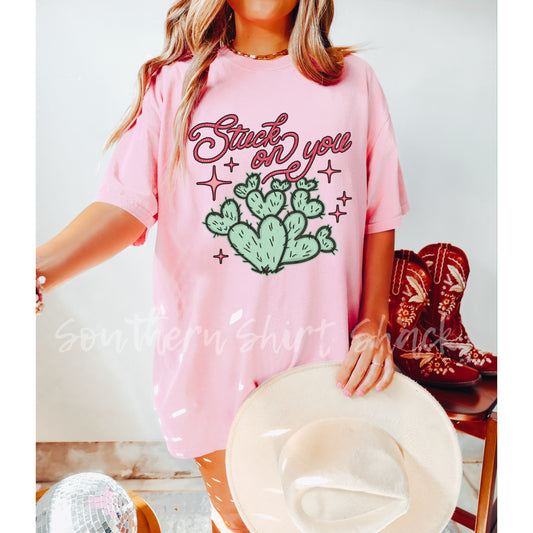 Stuck on you Western Cactus | Blossom Comfort Colors tee