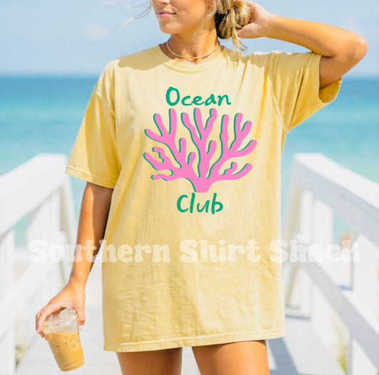 Ocean Club Comfort Colors Tee | Butter Yellow