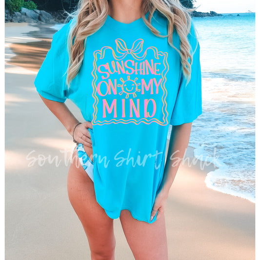 Sunshine on my MindComfort Colors tee | Lagoon Blue