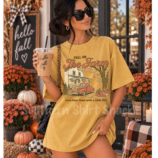 Fall on the Farm | Mustard Comfort Colors tee