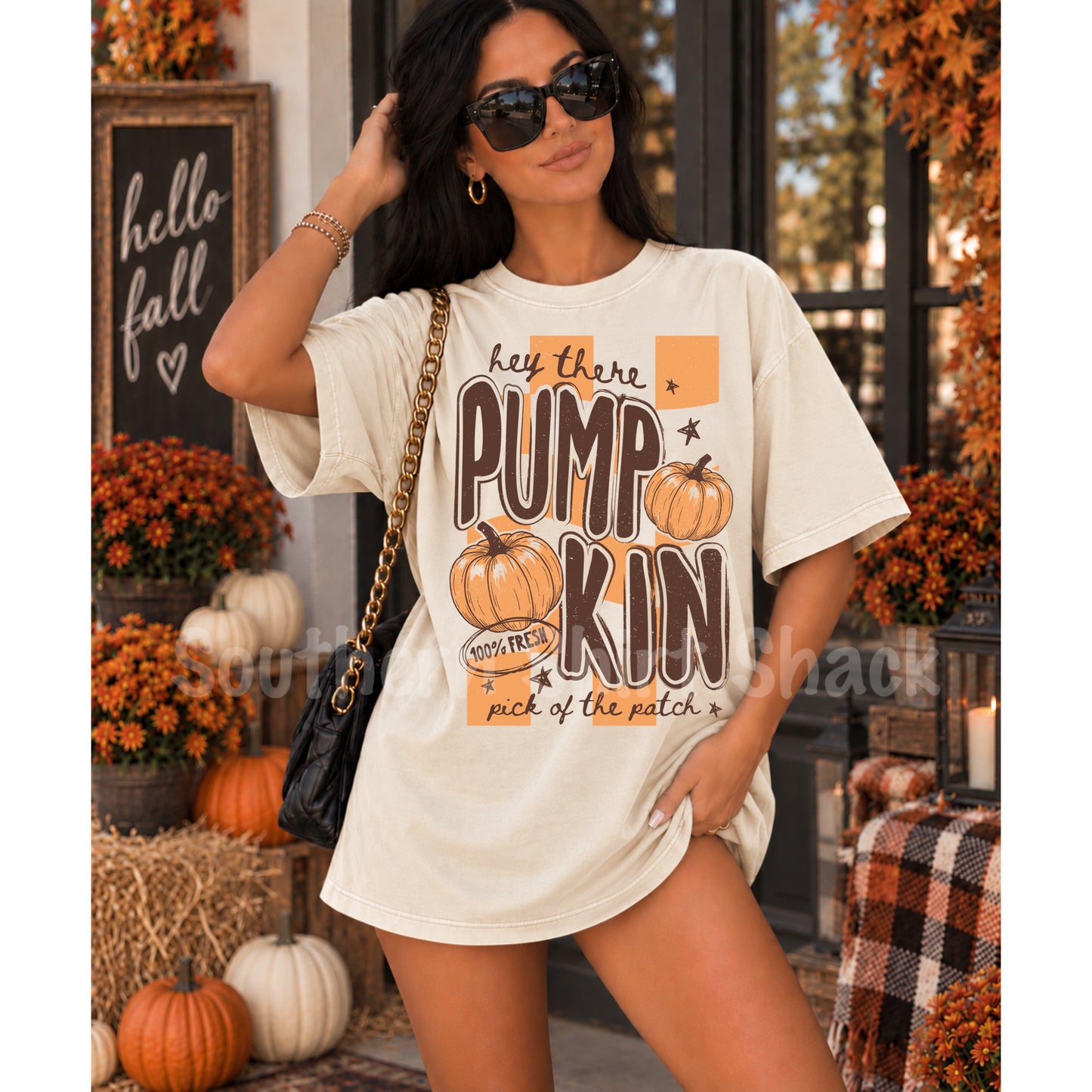 Hey there pumpkin  | Ivory Comfort Colors tee