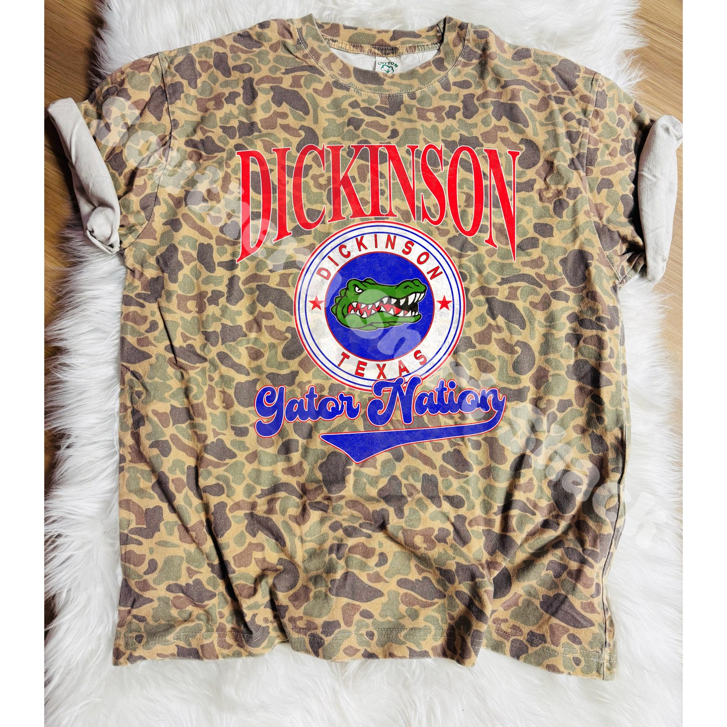 Varsity School Town Spirit Shirt | Duck Camo Cotton Tee