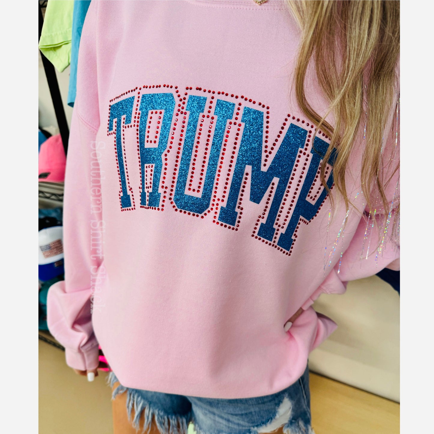 Glitter & Rhinestone Trump Sweatshirt