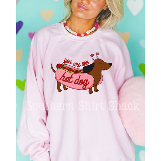 You are one hot dog | Light Pink Sweatshirt