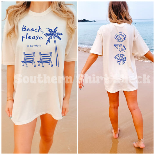 Beach Please Comfort Colors tee | Ivory