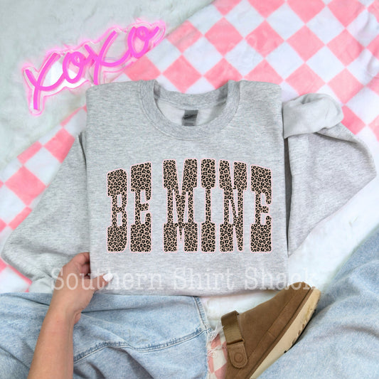 Leopard Be Mine | Ash Gray Sweatshirt