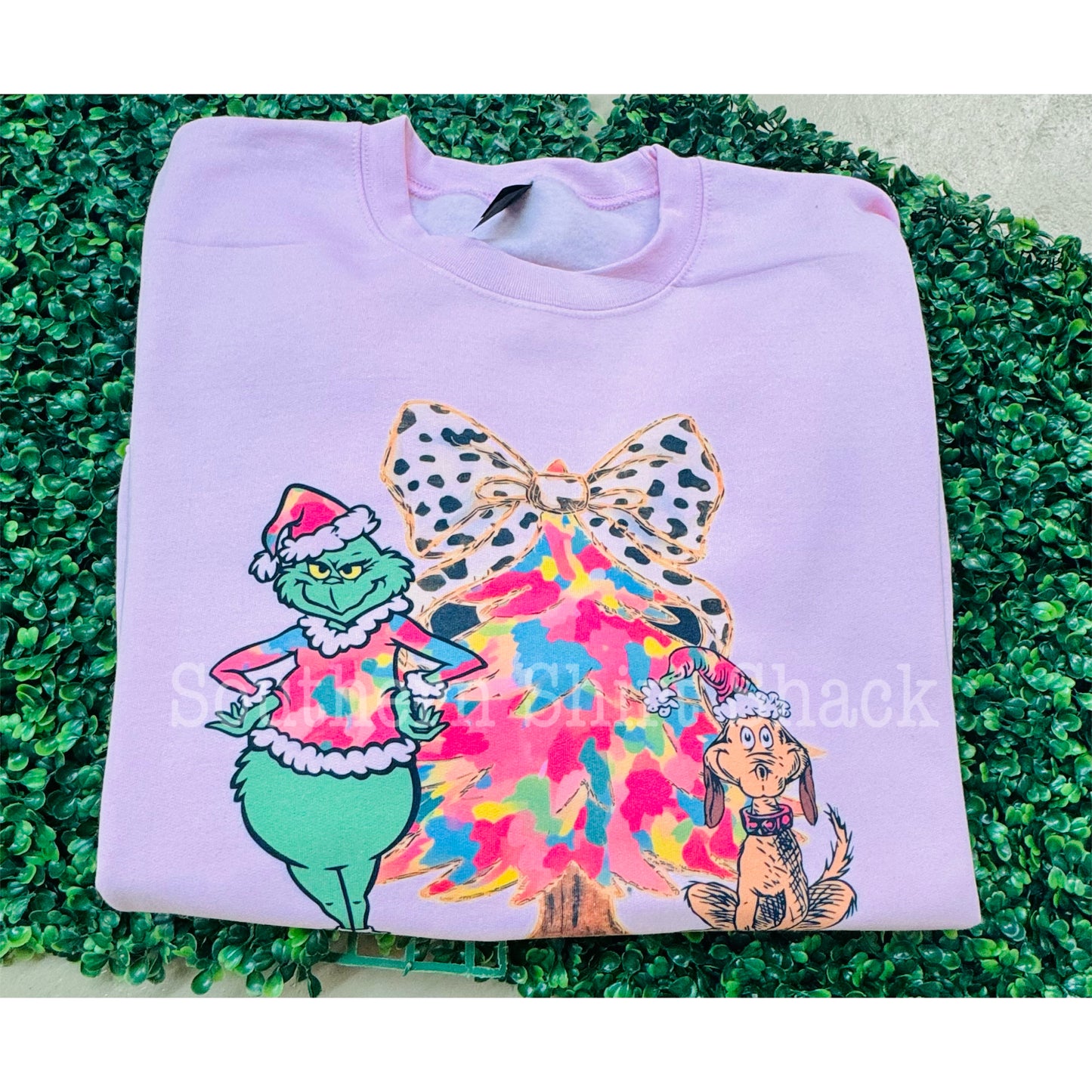 Preppy Christmas Character  | Light Pink Sweatshirt