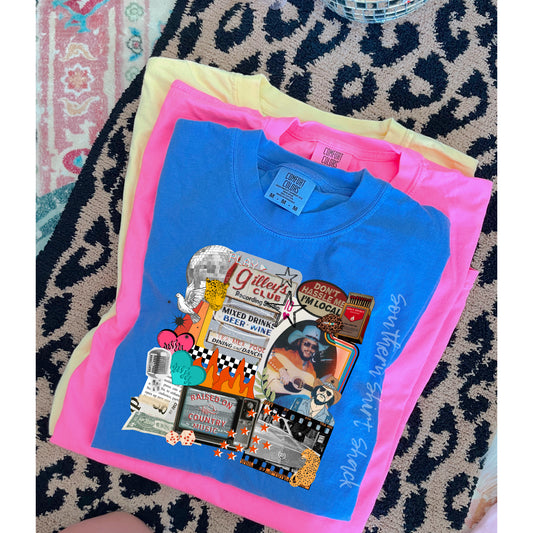 Western Vibes collage Comfort Colors tee | Flo Blue