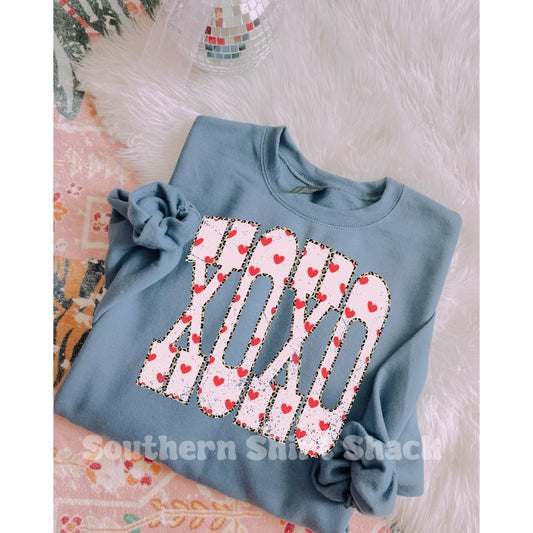XOXO leopard & hearts Charcoal Sweatshirt