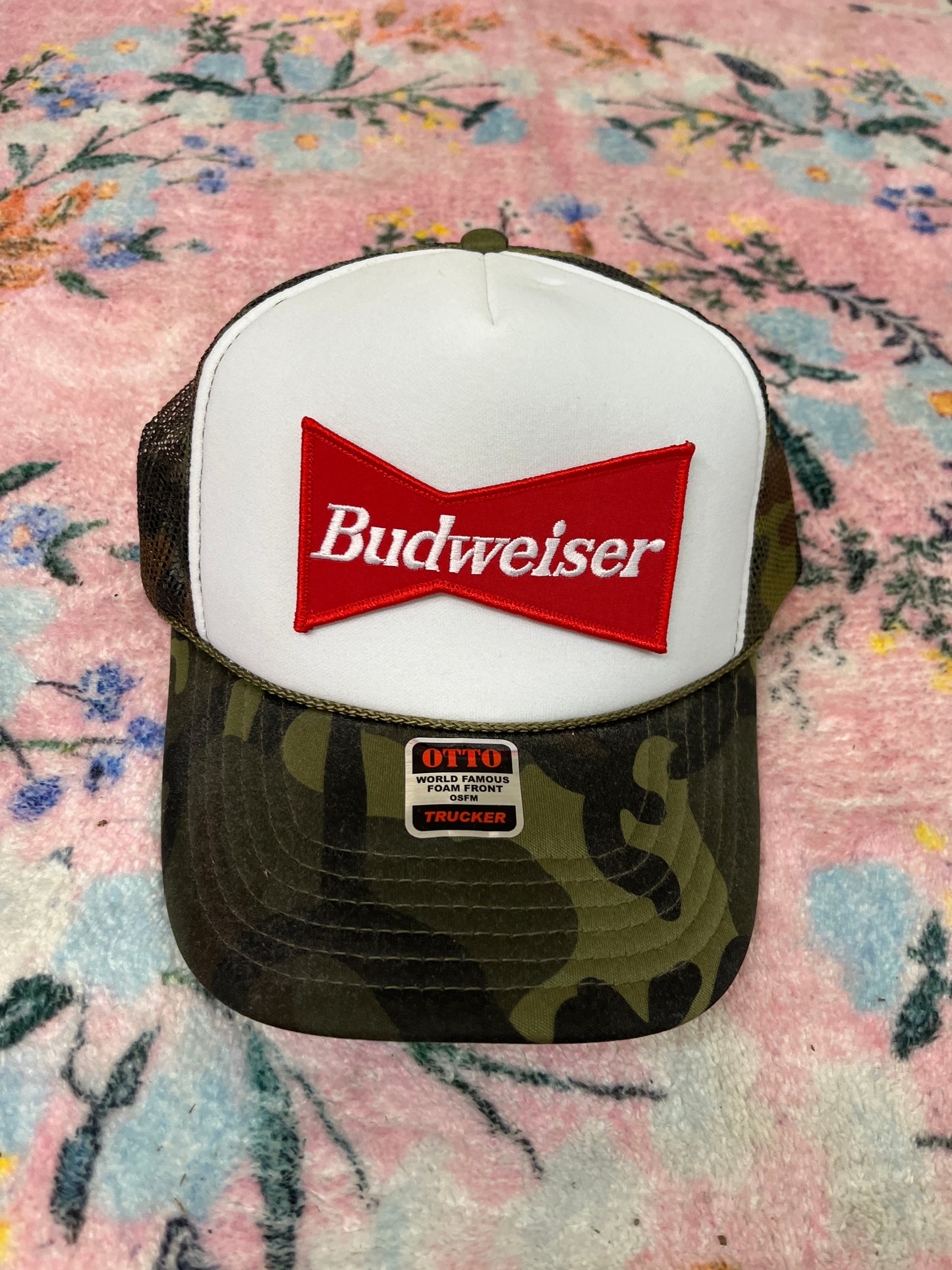 Oopsie camo trucker hat