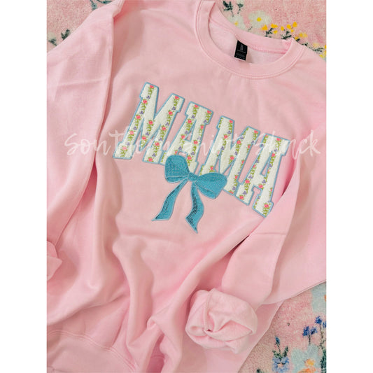 Shabby Chic Floral Mama Patch Sweatshirt | Light Pink