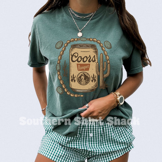 C0ors B@nquet Cactus | Emerald Green Comfort Colors tee