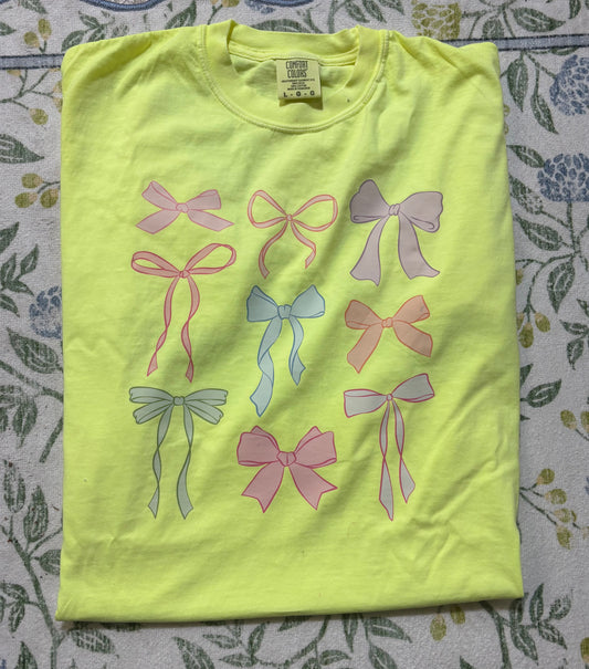 Oopsie colorful bows cc shirt | LARGE | READY TO SHIP