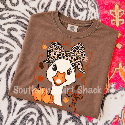 Girly Fall Goose Comfort Colors tee | Espresso