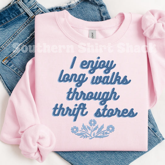 Long walks through the thrift store Sweatshirt | Light Pink