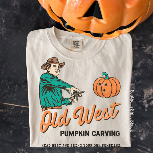 Old West Pumpkin Carving | Ivory CC tee