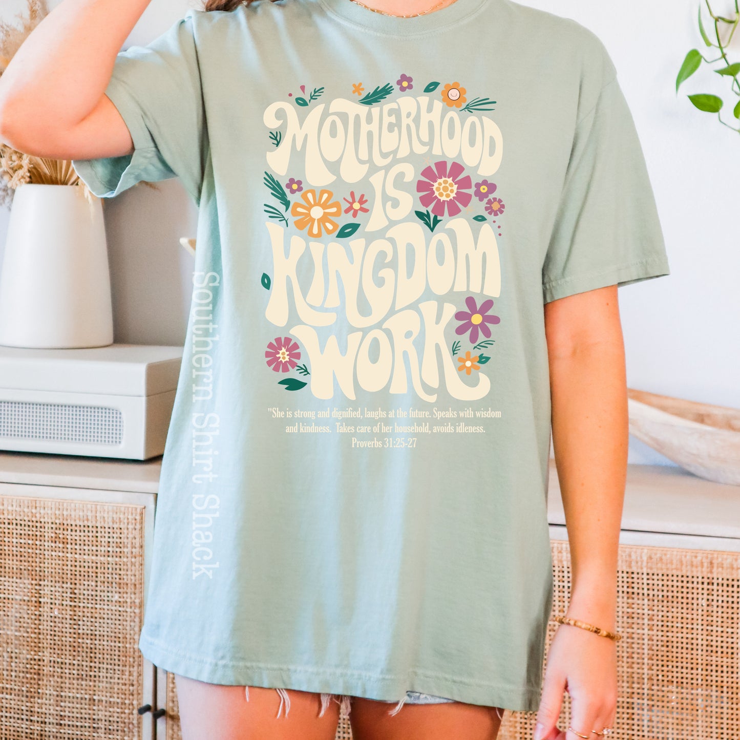 Motherhood is Kingdom Work | Bay Comfort Colors tee