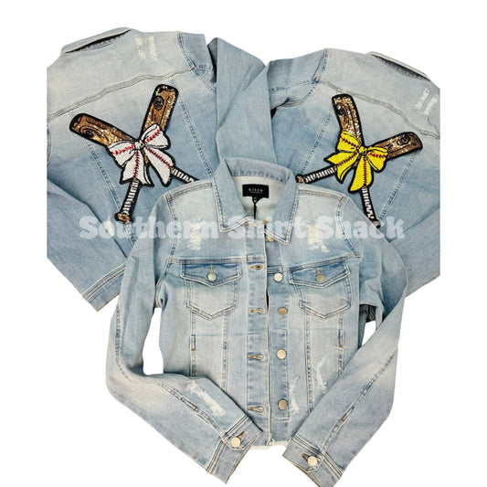 Baseball | Softball Bat Patch Denim Jacket