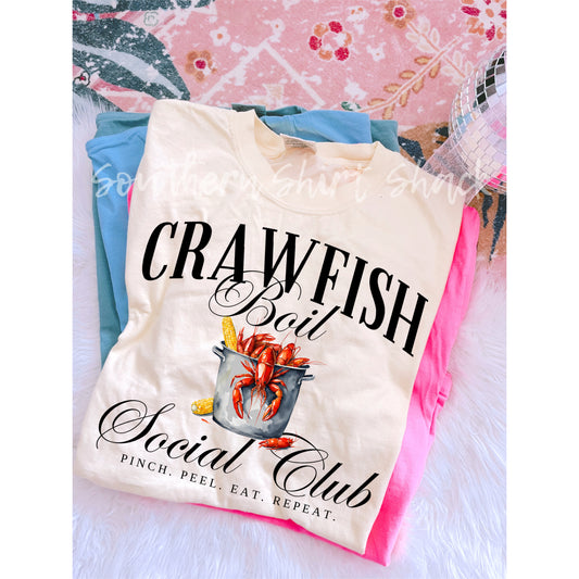 Crawfish Boil Social Club Comfort Colors tee | Ivory