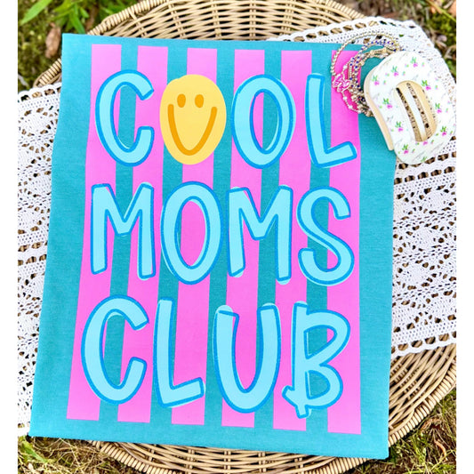 Preppy Cool Moms Club Comfort Colors tee | Seafoam