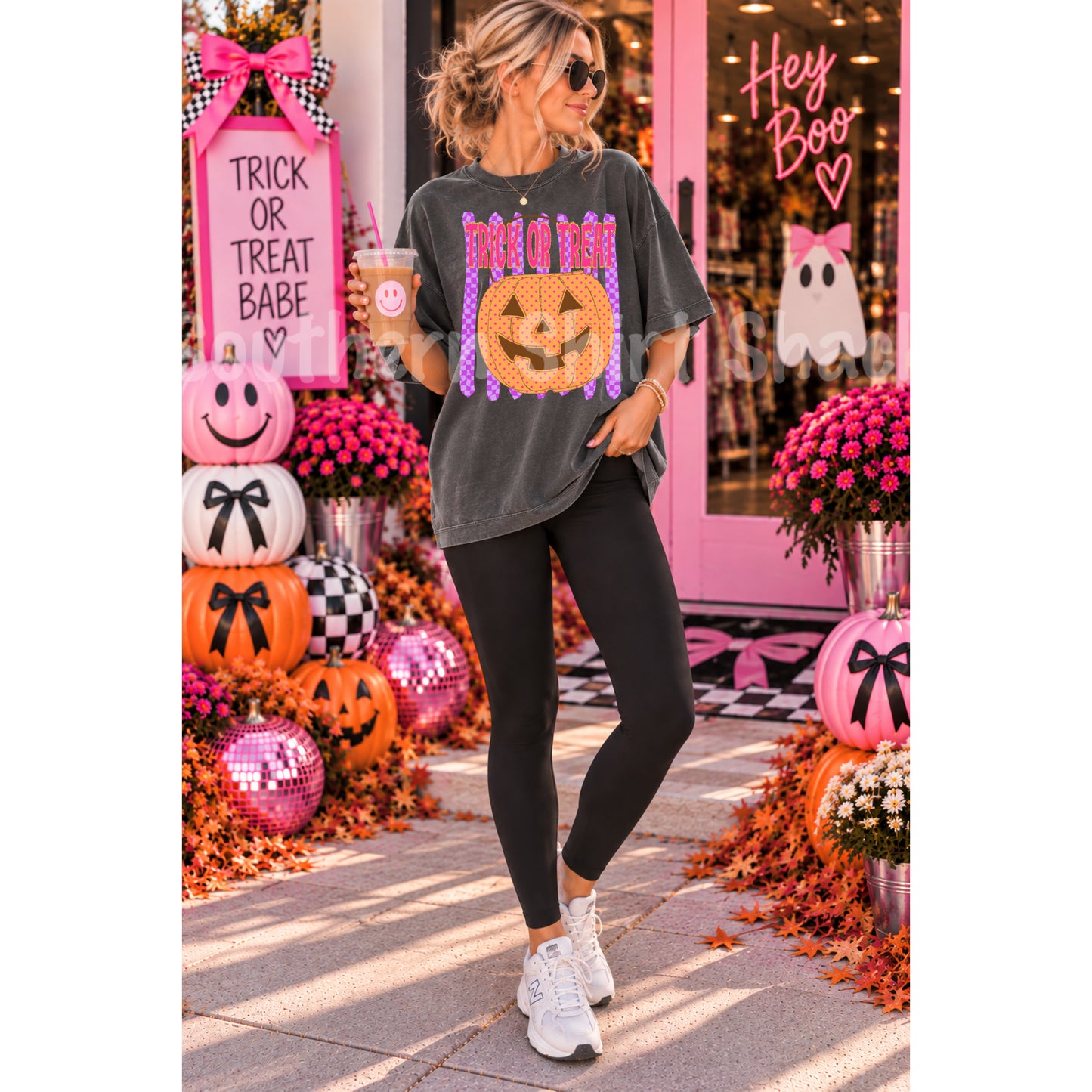 Trick or Treat Striped Jac | Pepper Comfort Colors tee