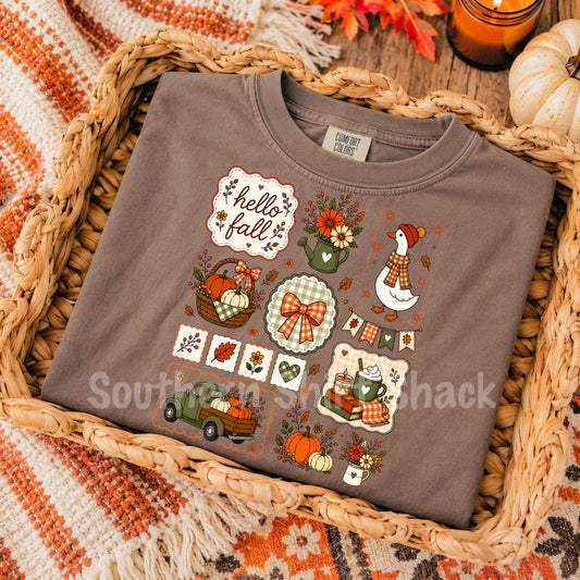 Granny Fall Collage Comfort Colors tee | Espresso