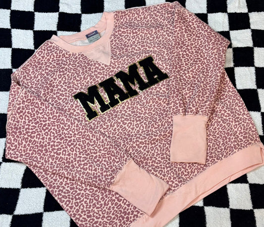 Leopard Mama Patch Sweatshirt | M | READY TO SHIP