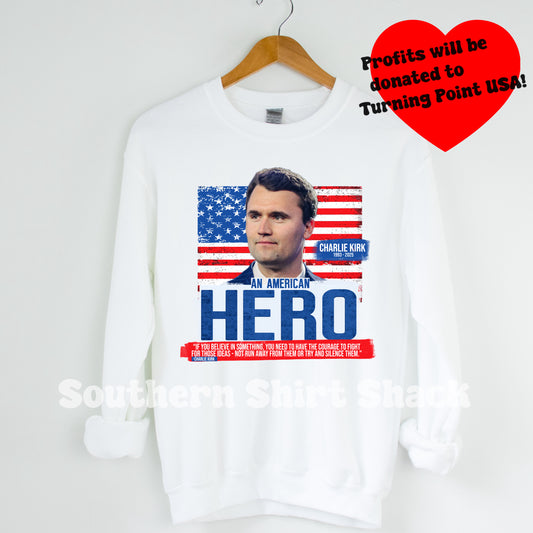 Charlie Kirk Sweatshirt | White