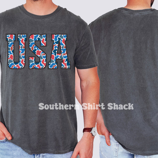 Patriotic Camo USA | Pepper Comfort Colors Tee