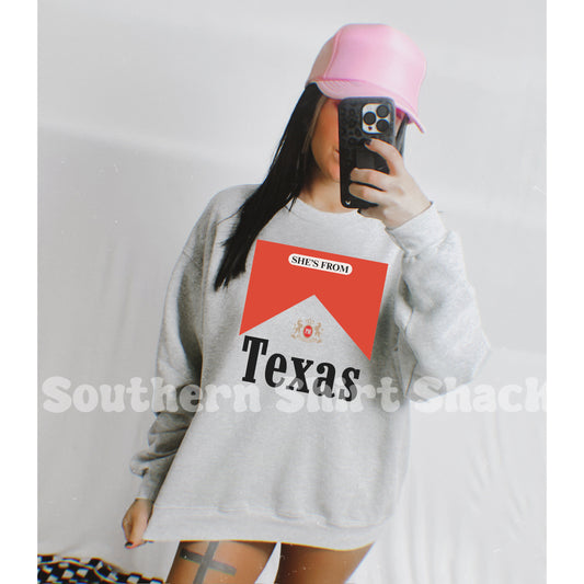 She’s from Tx Sweatshirt | Ash gray