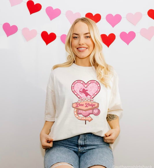 Cupid’s Love Lodge | Comfort Colors tee