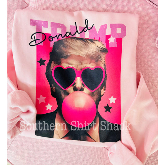 Preppy Trump Bubble Gum | Light Pink Sweatshirt