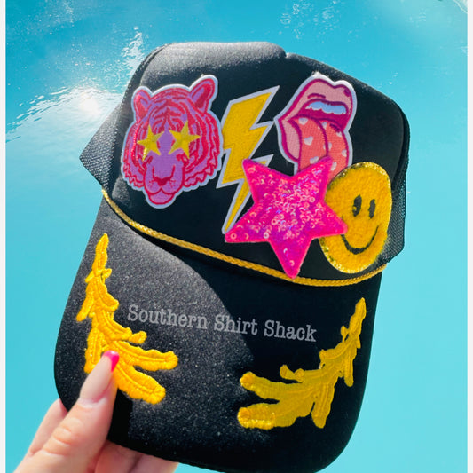 So boujee multi patch trucker hat