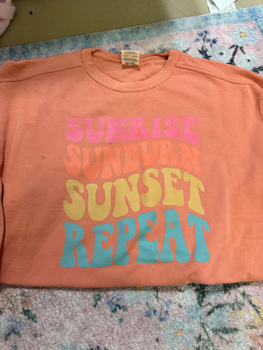 Oopsie sunrise sunburn sunset repeat sweatshirt | xl | READY TO SHIP