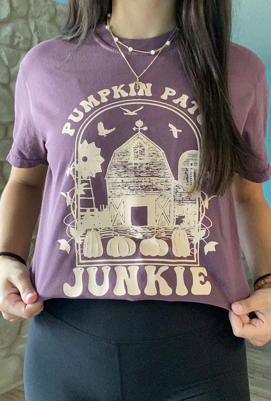 Pumpkin Patch Junkie | comfort colors tee