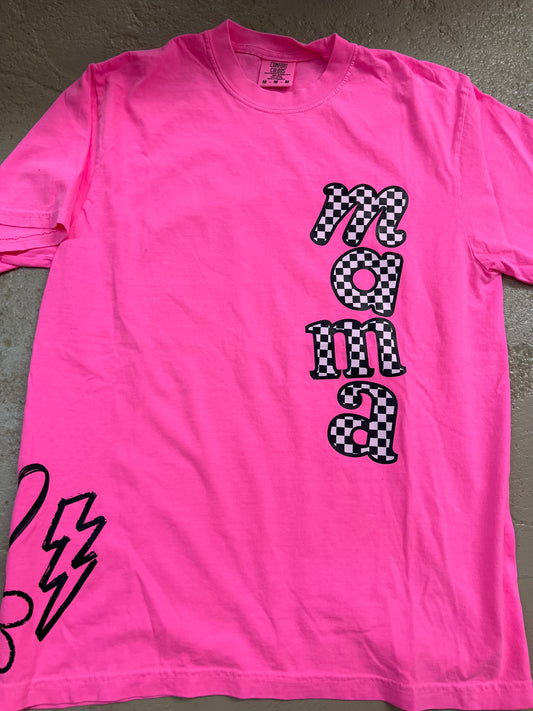 Checkered mama cc tee - Medium