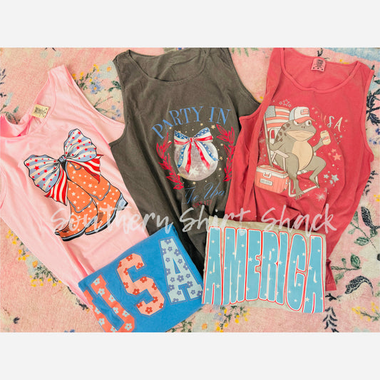 2/32.99 Patriotic Comfort Colors Mystery Tees | READY TO SHIP