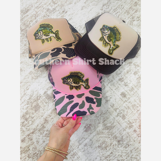 Sequin Bass trucker hat
