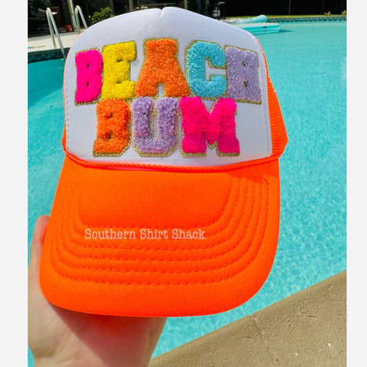 Beach Bum Chenille Patch Trucker Hat