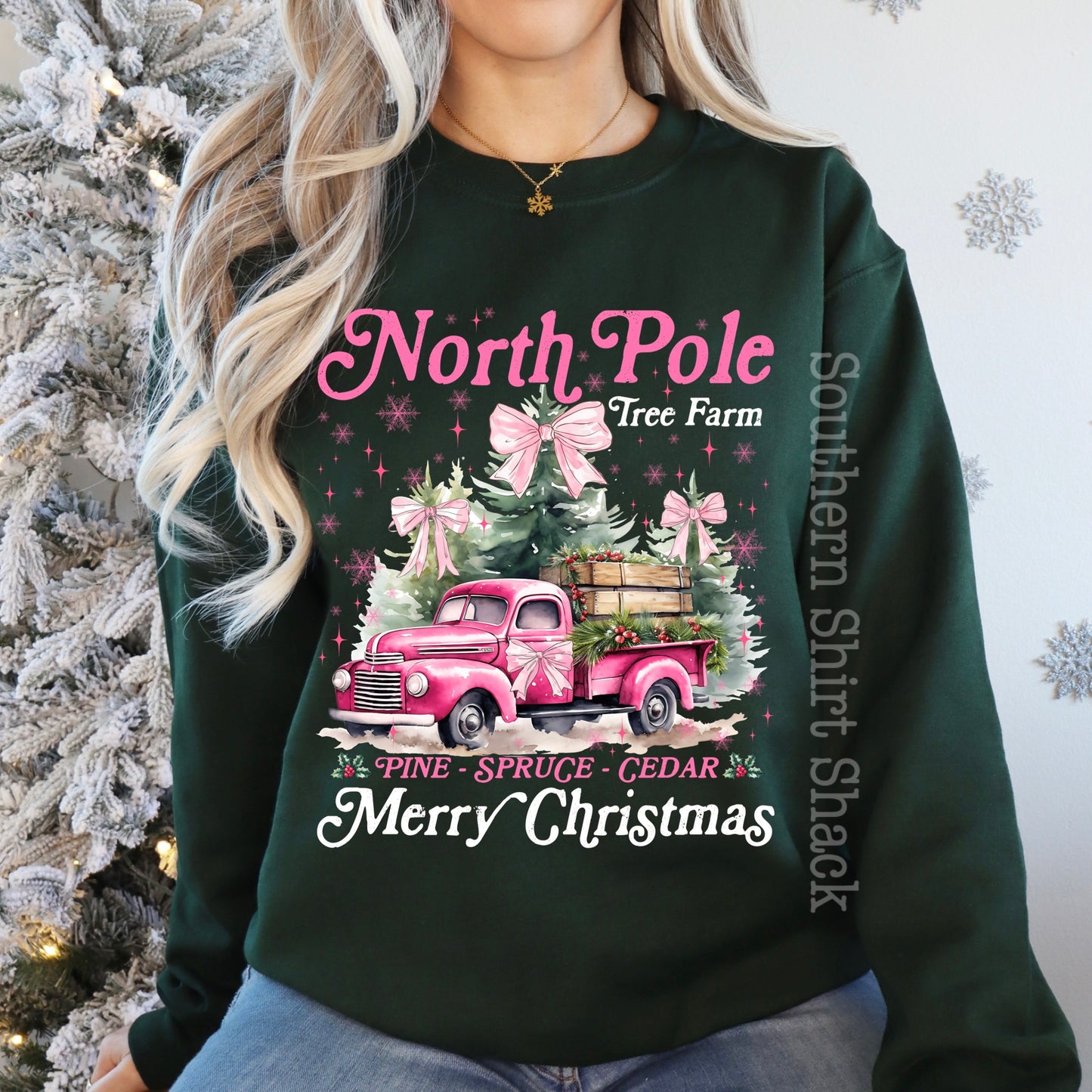 North Pole Tree Farm | Forest Green Sweatshirt