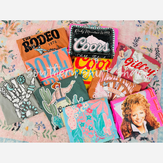 2/32.99 Western/Country Music Artist Comfort Colors Mystery Tees |