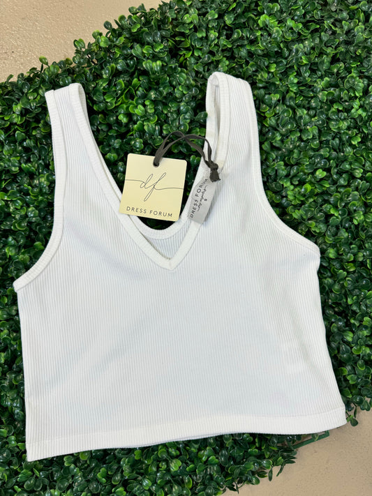 Ribbed v neck tank