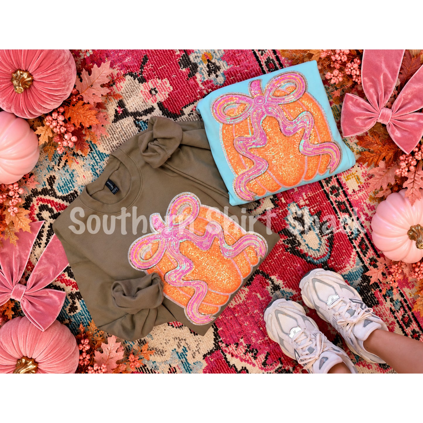 Sequin Coquette Pumpkin Patch Sweatshirt